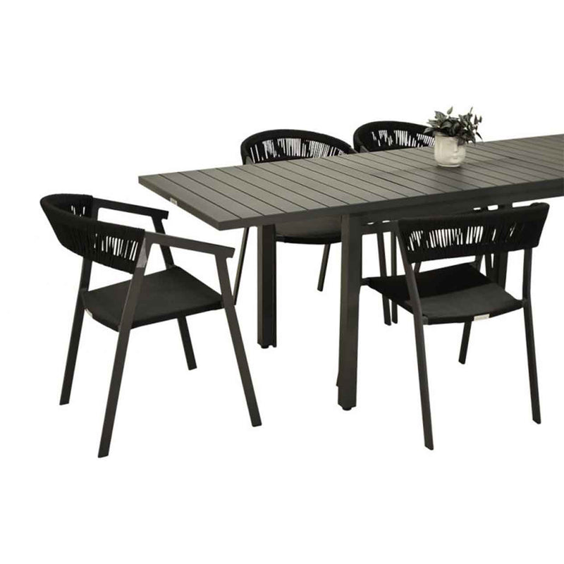 Auto Extension Table Auto Rope Chair Outdoor Dining Setting 5PC