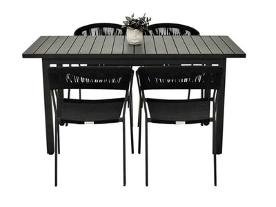 Auto Extension Table Auto Rope Chair Outdoor Dining Setting 5PC