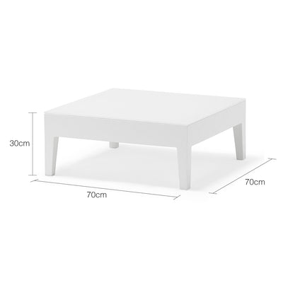 Belfast Outdoor Aluminium Square Coffee Table with Ceramic Glass Top 70 cm