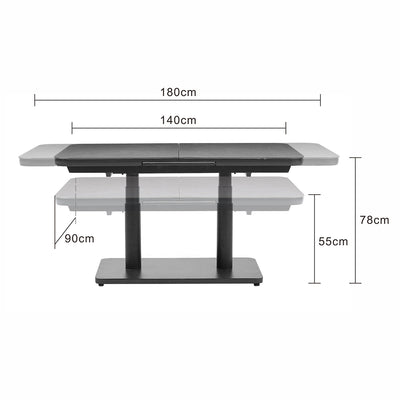 Bendigo Aluminium Outdoor Pop Up Extension Coffee Table 140/180 cm