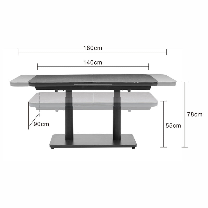 Bendigo Aluminium Outdoor Pop Up Extension Coffee Table 140/180 cm