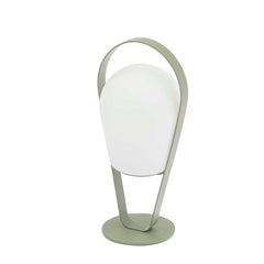 The green mid-high chic aluminium 'Bobby' outdoor lamp is displayed on a plain white background, viewed from a front angle.