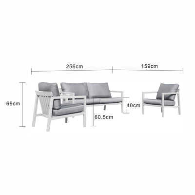 Bradford 4 Seater Outdoor Aluminium Lounge