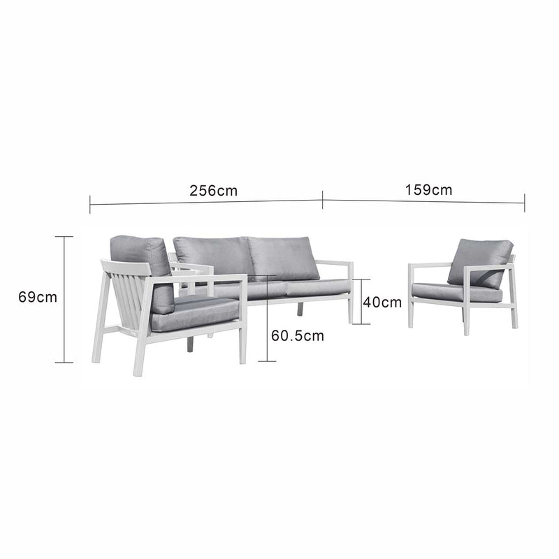 Bradford 4 Seater Outdoor Aluminium Lounge