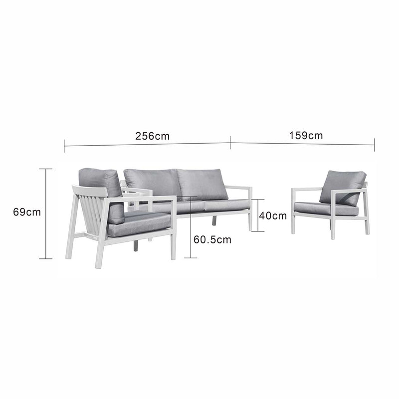 Bradford aluminum outdoor furniture, a sleek outdoor lounge chair in charcoal and white, perfect for modern spaces and Australia&