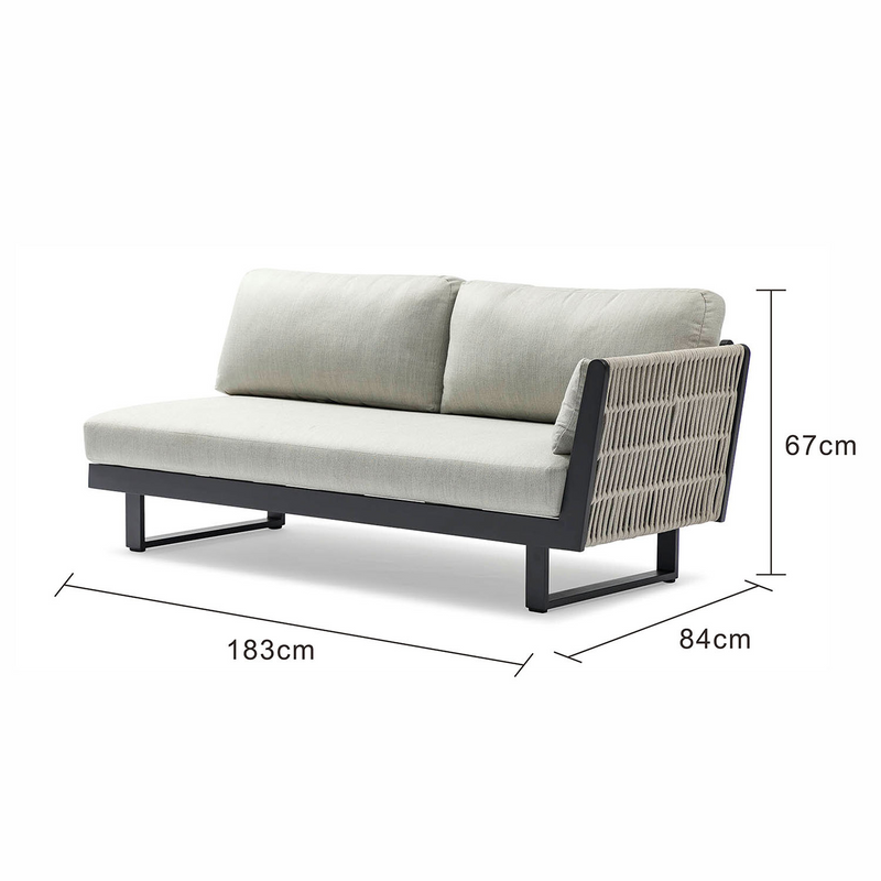 Breeze Rope Outdoor 2 Seater Lounge With Left Arm