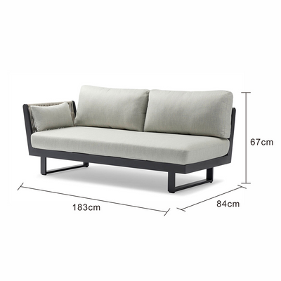 Breeze Rope Outdoor 2 Seater Lounge With Right Arm