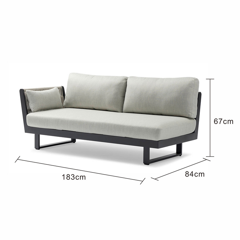 Breeze Rope Outdoor 2 Seater Lounge With Right Arm