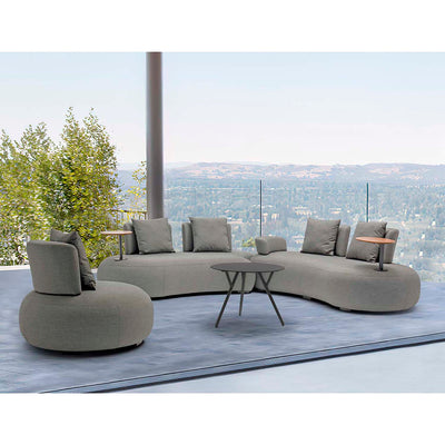 Bubble 2 Seater Outdoor Aluminium Upholstered Lounge with Right Side Table