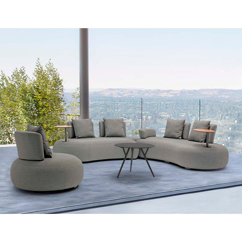 Bubble 2 Seater Outdoor Aluminium Upholstered Lounge with Right Side Table