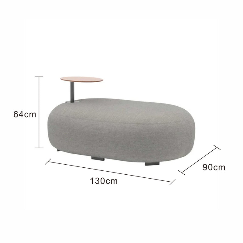 Bubble Outdoor Aluminium Upholstered Ottoman with Side Table