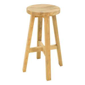 The 'Cara' wooden outdoor stool, one of Remarkable Outdoor Living's wooden pieces of outdoor furniture, is displayed on a plain white background, viewed from a front angle.