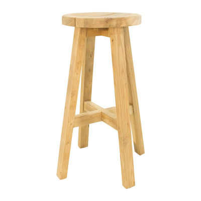 The 'Cara' wooden outdoor stool, one of Remarkable Outdoor Living's wooden pieces of outdoor furniture, is displayed on a plain white background, viewed from the front.