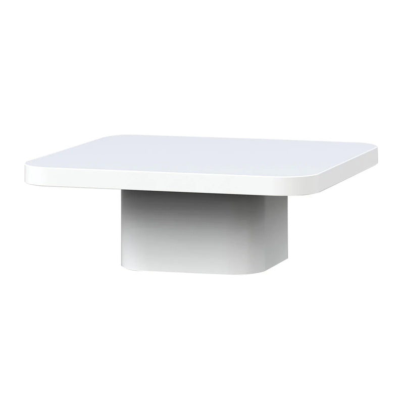 Carlisle outdoor concrete square coffee table, 80 cm, set against a plain white background, showcasing its durable GFRC material and modern design for outdoor furniture settings
