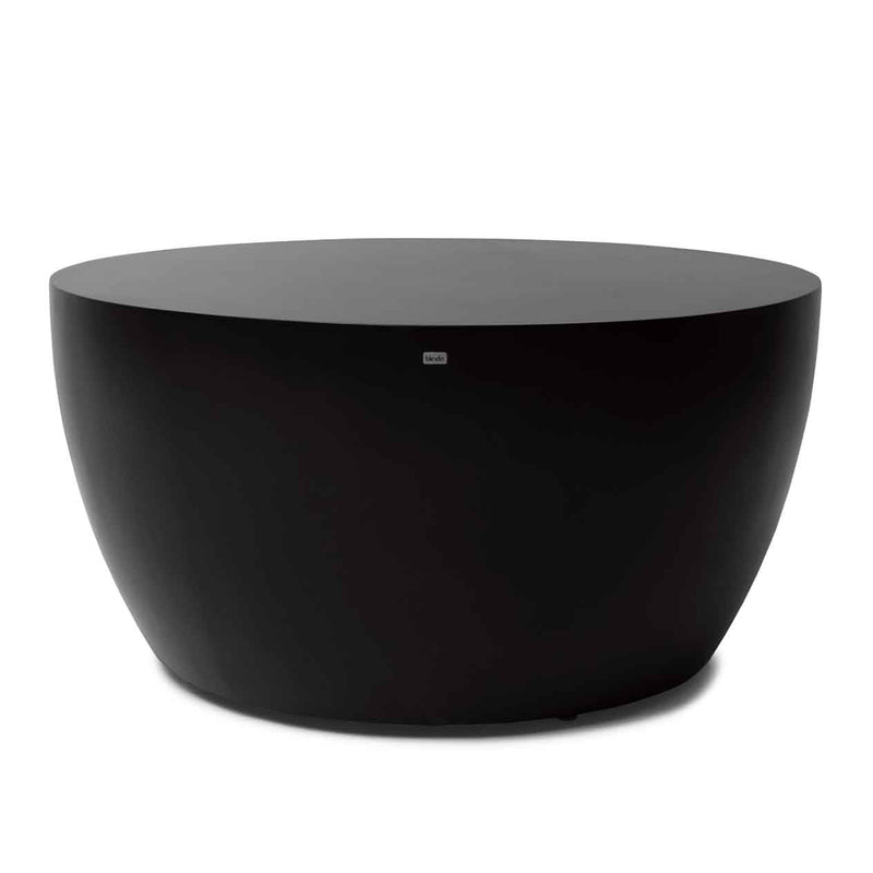 100 cm modern round outdoor concrete coffee table in black. This is one of the many concrete table options from our &