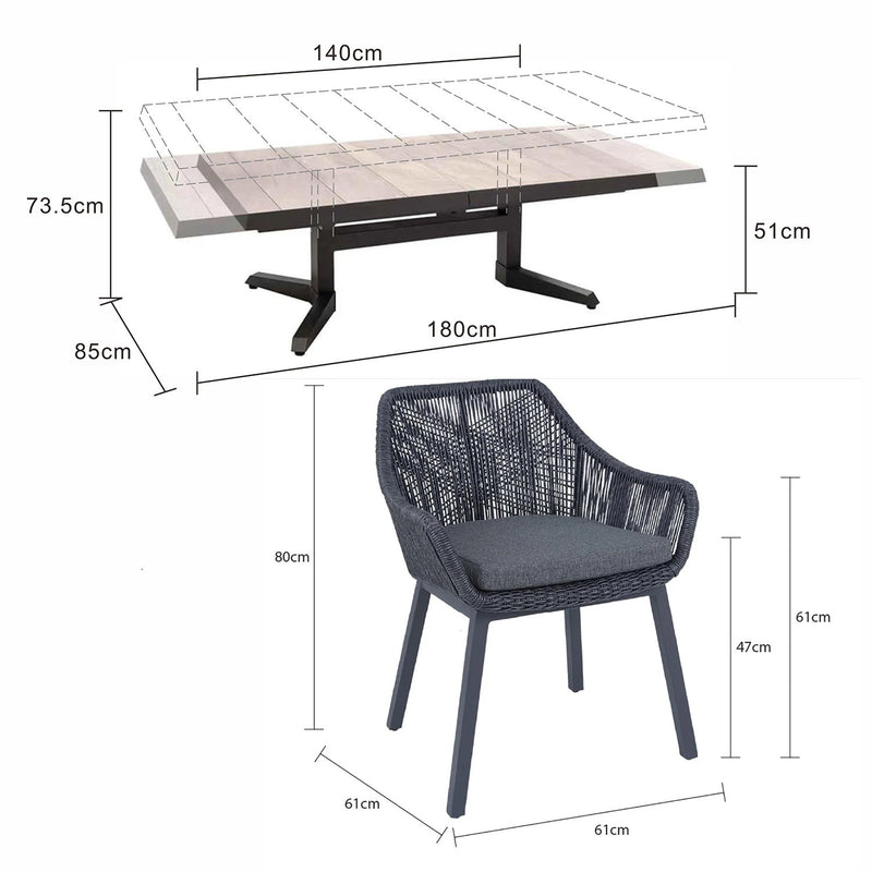 Clifton Pop Up Table String Chair Dining Setting