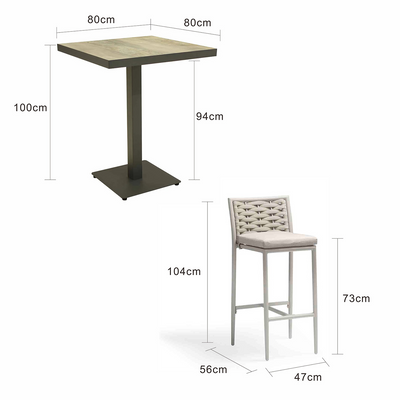Clifton Table Boston Stool Outdoor Bar Setting
