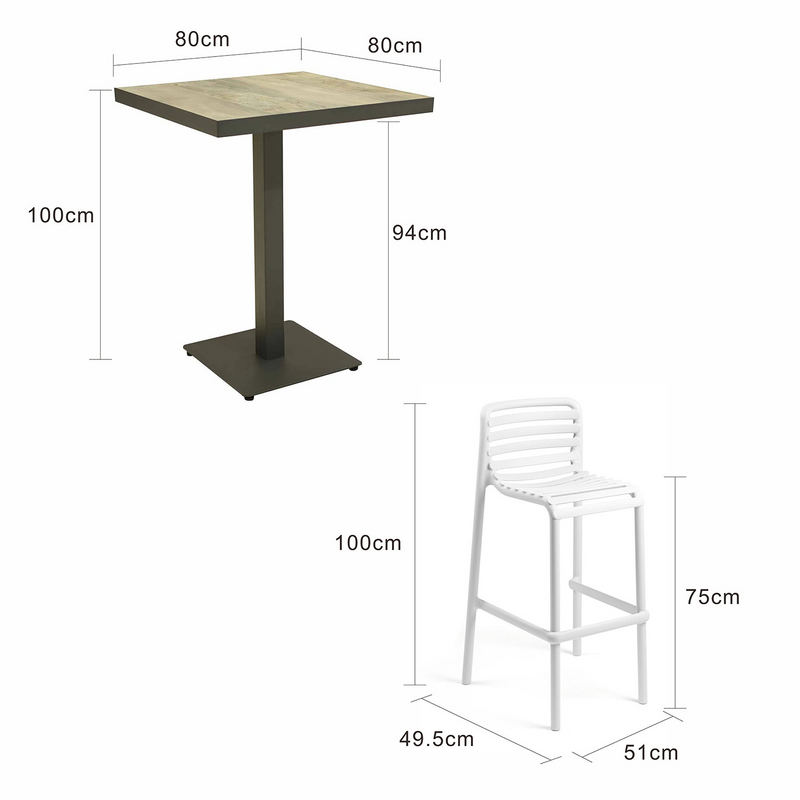 Clifton Table Nardi Doga Stool Outdoor Bar Setting