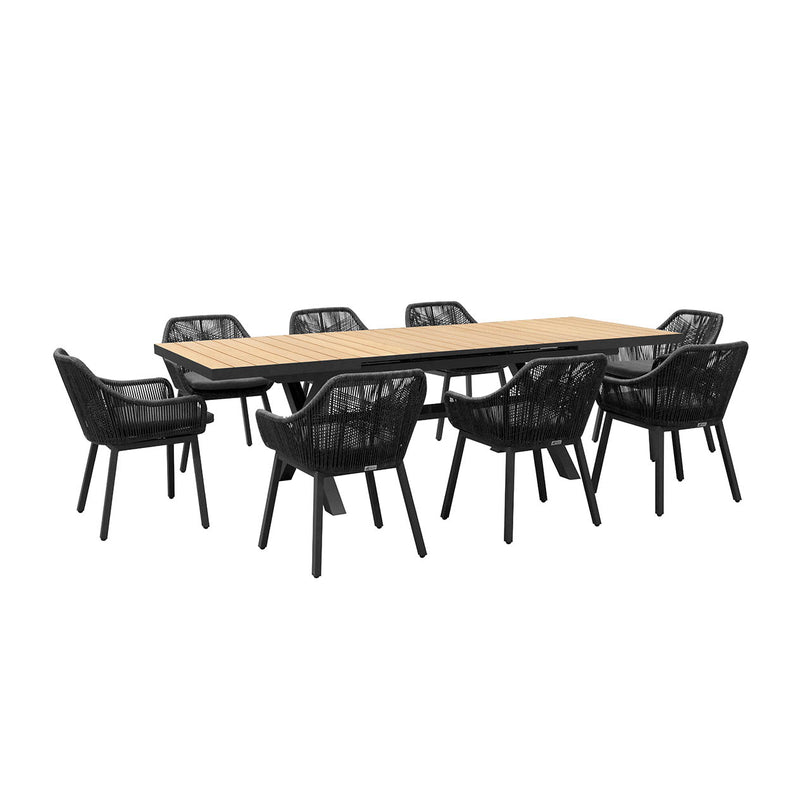 Clifton Teak Table String Chair Outdoor Dining Setting