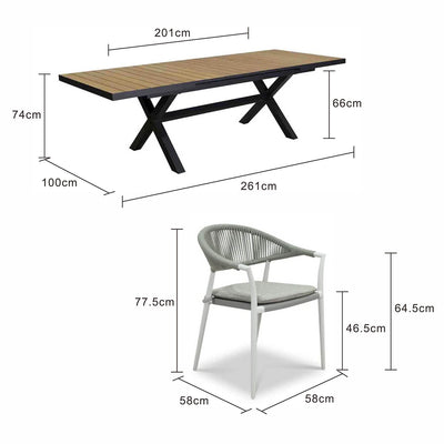 Clifton Table Windsor Chair Outdoor Dining Setting