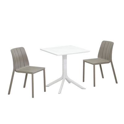 Nardi Clip Table Tiberina Armless Chair Outdoor Dining Setting