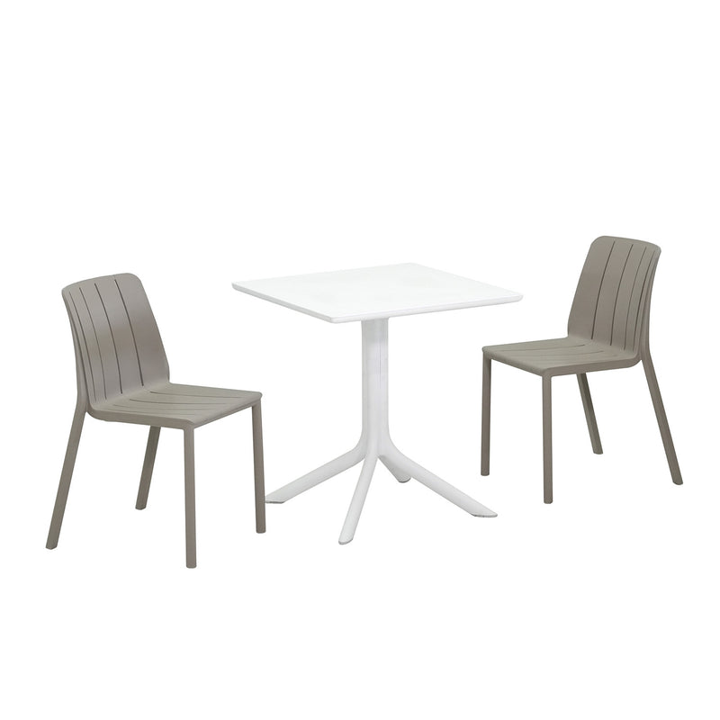 Nardi Clip Table Tiberina Armless Chair Outdoor Dining Setting