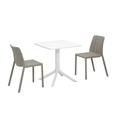 Nardi Clip Table Tiberina Armless Chair Outdoor Dining Setting
