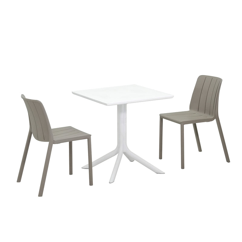 Nardi Clip Table Tiberina Armless Chair Outdoor Dining Setting