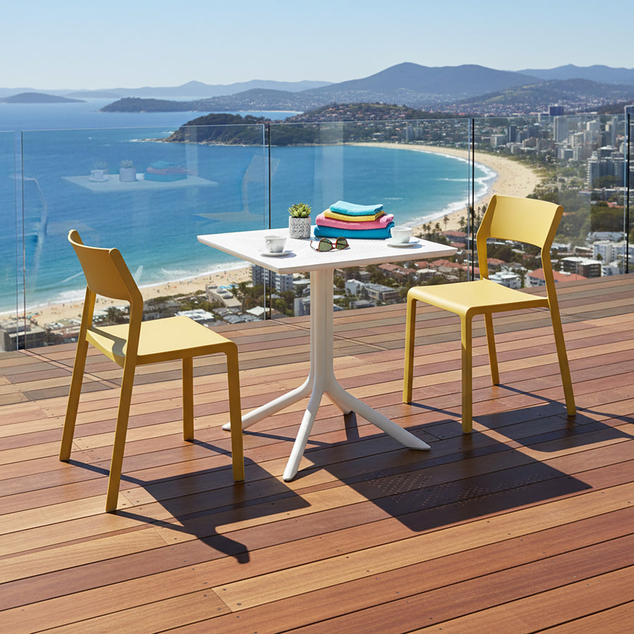 Nardi Clip Table Trill Armless Chair Outdoor Dining Setting
