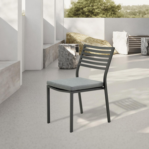 Coda Aluminium Outdoor Armless Dining Chair with Cushion
