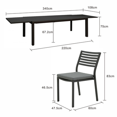 Coda Extension Table Coda Chair Outdoor Dining Setting