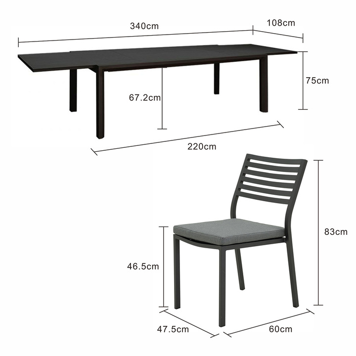 Coda Extension Table Coda Chair Outdoor Dining Setting