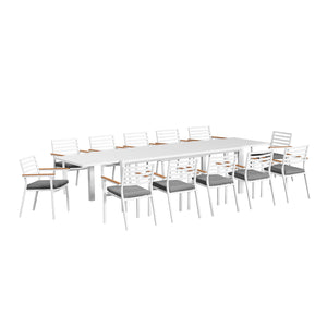 Coda Extension Table Lotus Chair Outdoor Dining Setting