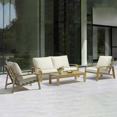 Colorado 4 Seater Aluminium Outdoor Lounge Setting With Coffee Table 123 cm