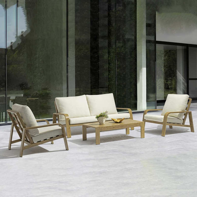 Colorado 4 Seater Aluminium Outdoor Lounge Setting With Coffee Table 123 cm