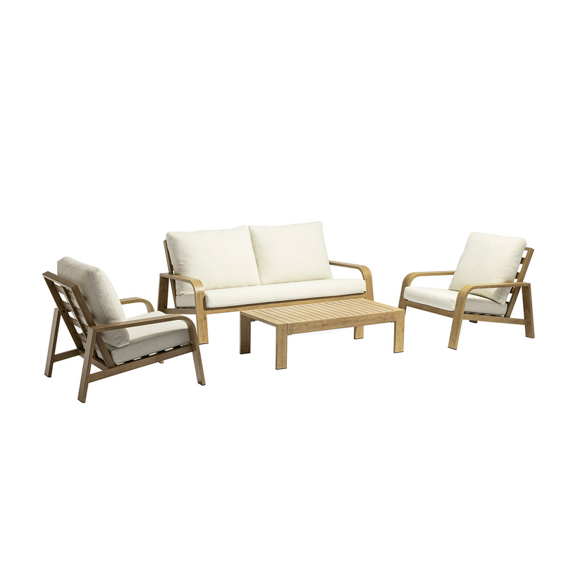 Colorado 4 Seater Aluminium Outdoor Lounge Setting With Coffee Table 123 cm