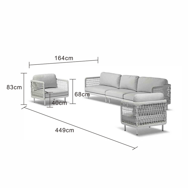Colwood 5 Seater Rope Outdoor Lounge