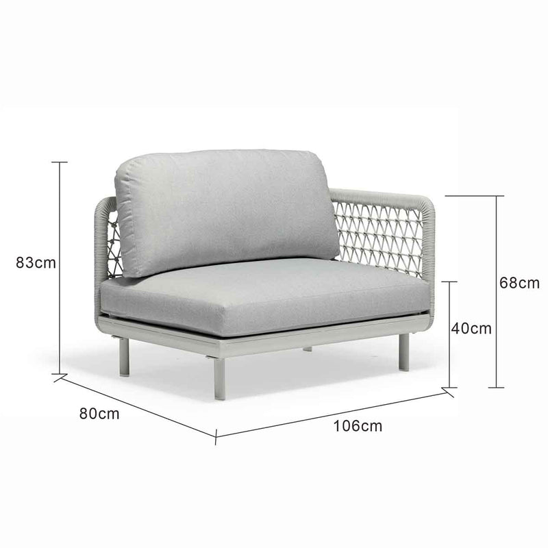 Colwood Outdoor Rope End Chair with Left Arm