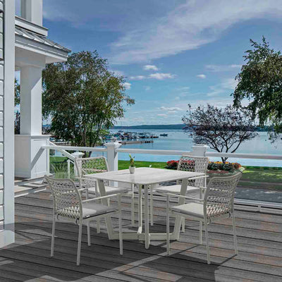 Colwood Outdoor Aluminium Square Dining Table with Ceramic Glass Top 100 cm