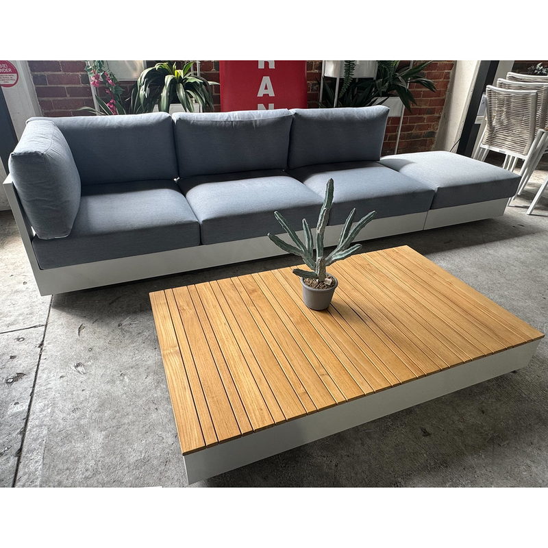 [Clearance] Como 3 Seater Outdoor Aluminium Lounge With Ottoman and Coffee Table at Moorabbin (MOR) VIC Store Only
