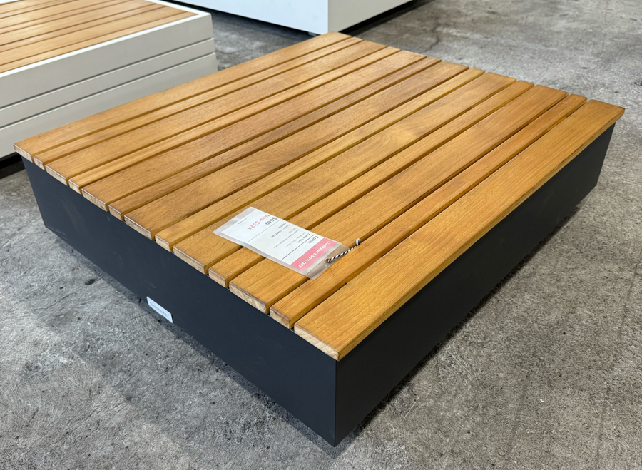 [Clearance] Last One Como Aluminium Teak Coffee Table 80 cm at Condell Park (CON) NSW Only