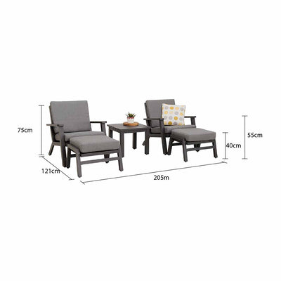 Cortona Outdoor Aluminium 5 PCS Balcony Setting