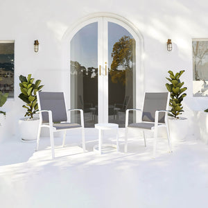 Neverland Side Table Cosmo Chair Outdoor Balcony Setting