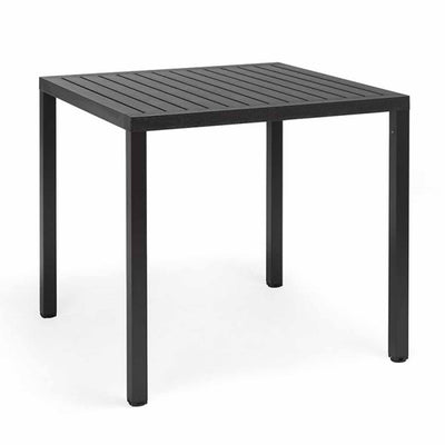 Stylish Nardi Cube outdoor dining table in anthracite, white, or light brown, perfect for outdoor furniture needs.