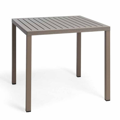 Stylish Nardi Cube outdoor dining table in anthracite, white, or light brown, perfect for outdoor furniture needs.