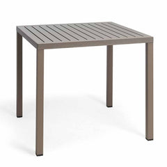 Stylish Nardi Cube outdoor dining table in anthracite, white, or light brown, perfect for outdoor furniture needs.