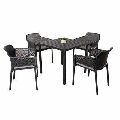 Nardi Cube Table Net Chair Outdoor Dining Setting 5PC