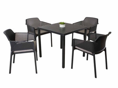 Nardi Cube Table Net Chair Outdoor Dining Setting 5PC