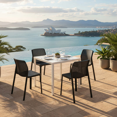 Nardi Cube 80 cm Table Bit Chair Outdoor Dining Setting
