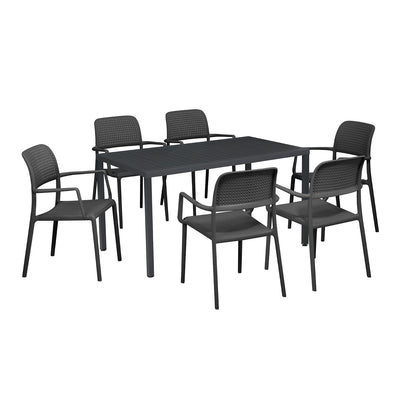 Nardi Cube 140 cm Table Bora Armchair Outdoor Dining Setting